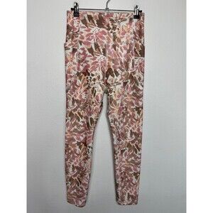 Freely Medium 7/8 Leggings Pink Floral High Waisted Pockets Performance Ankle